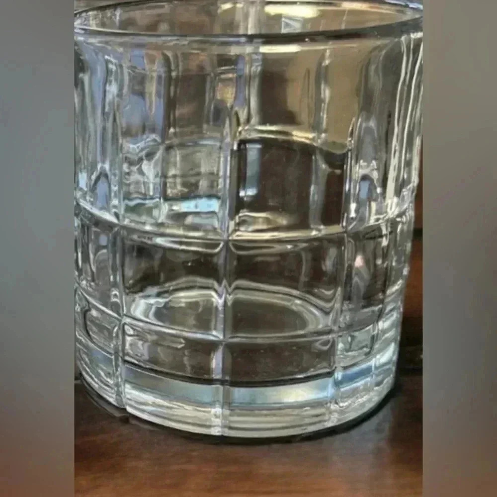 ANCHOR HOCKING Old Fashioned Tartan (Manchester) Plaid Pattern Clear 3 available